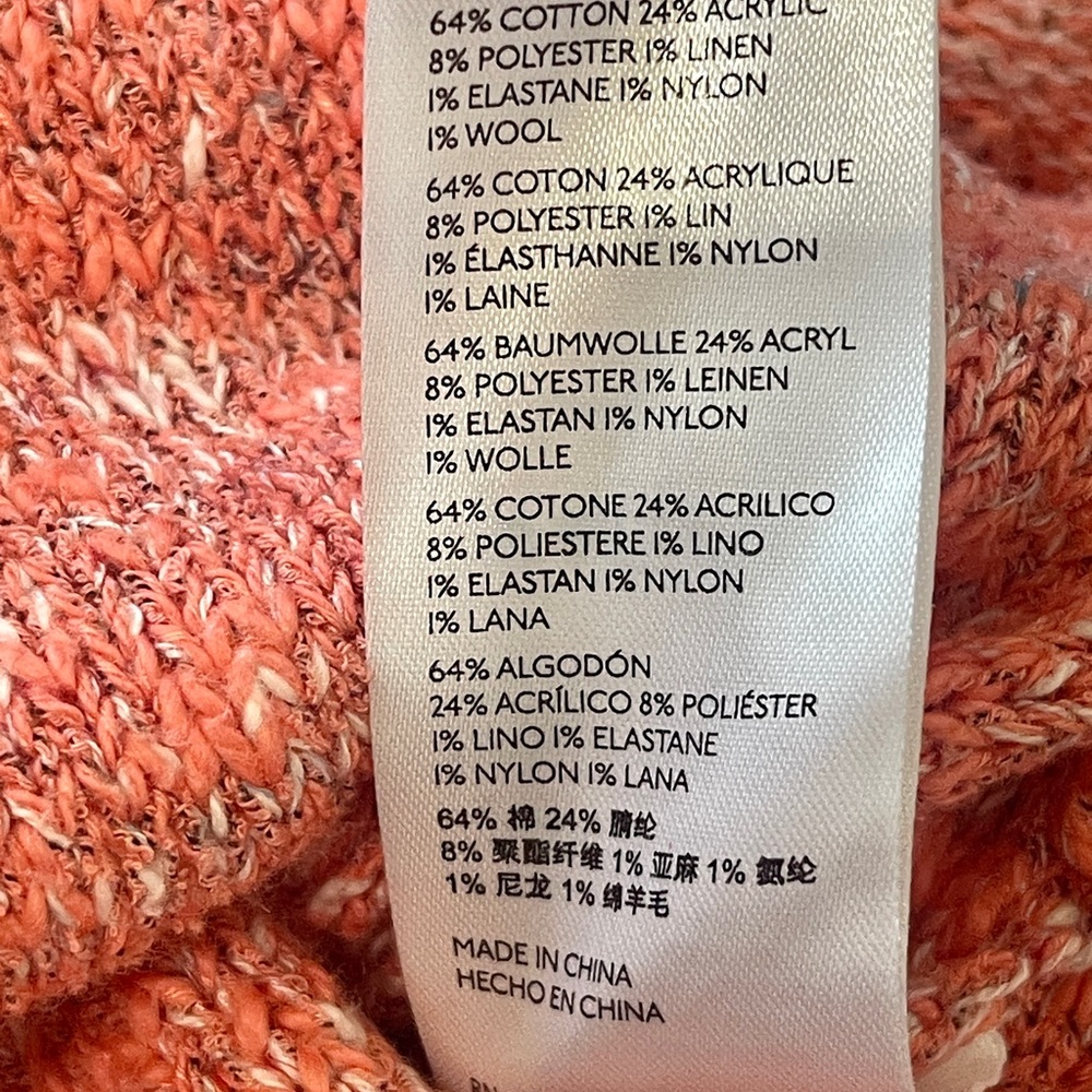 Anthropologie by Pilcro Fair Isle Wrap Boho Sweater | Coral Pink | Size Medium - Picture 5 of 5